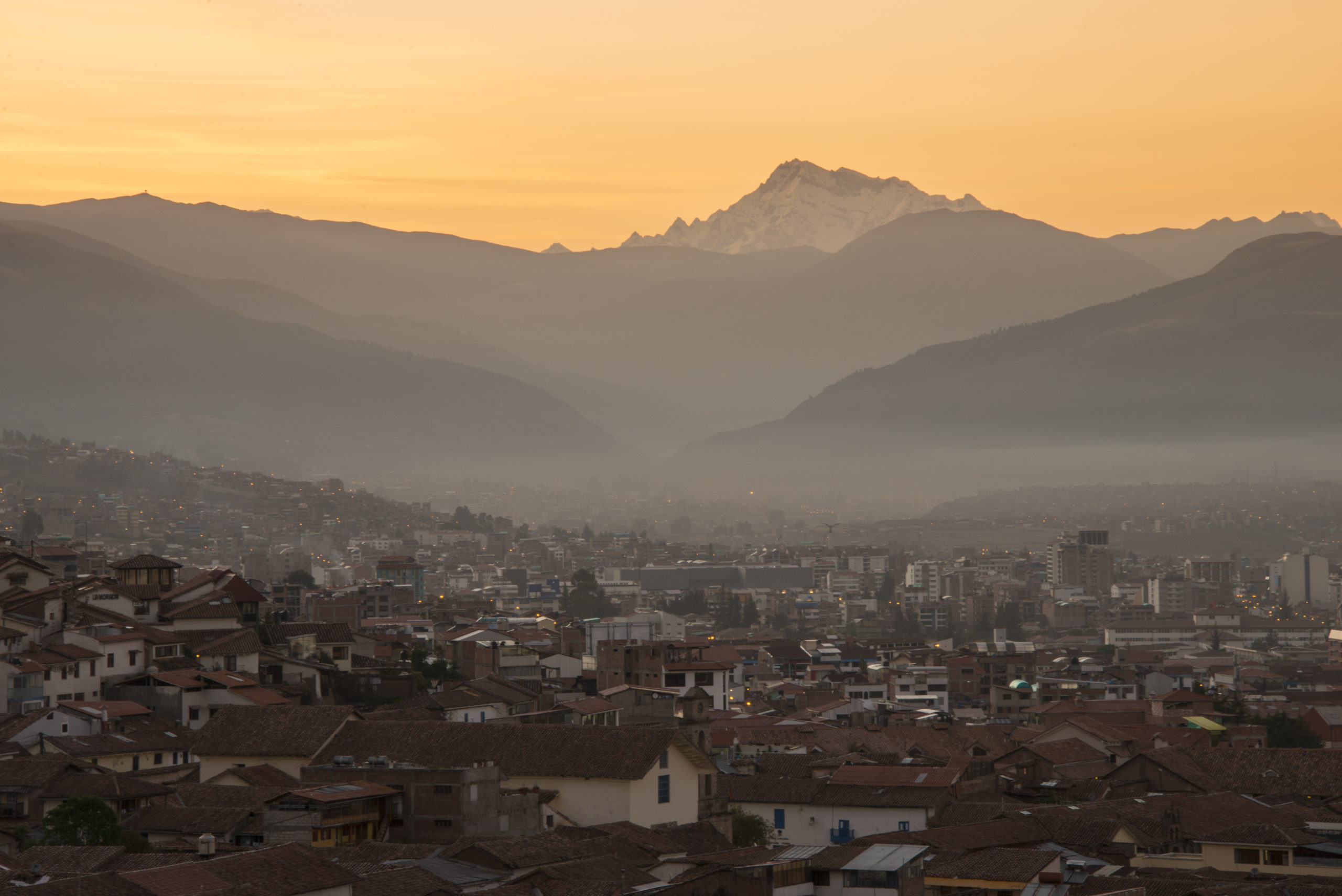 Morning light over Cusco