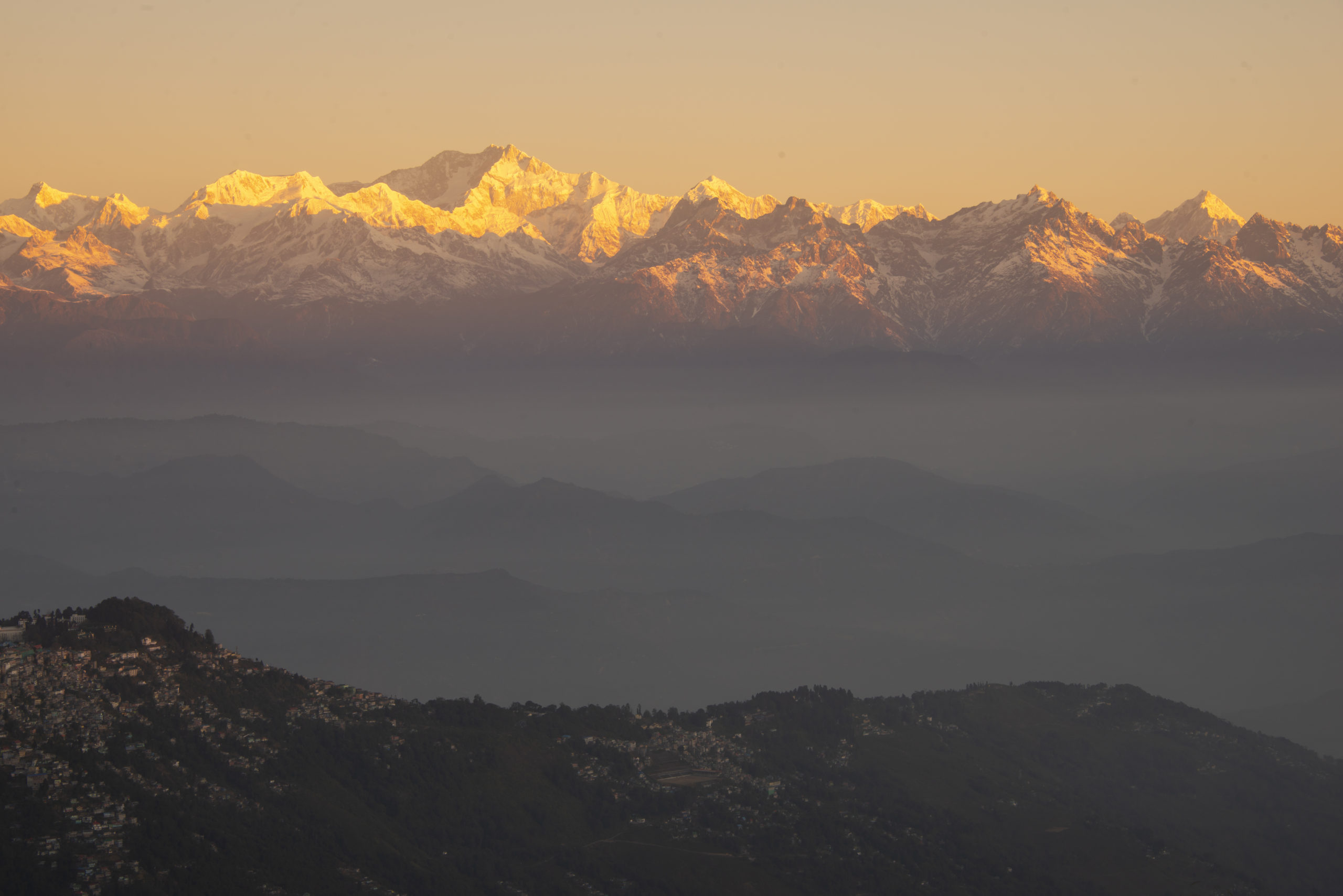 Kanchenjunga turns Golden at Dawn