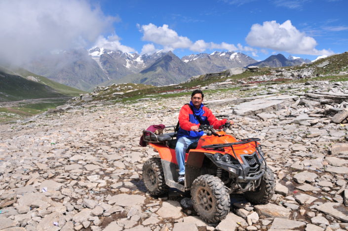 At Rohtang Pass on an Offroader
