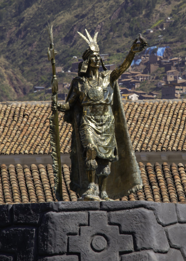 Statue of Pachacuti, the Plaza de Armas, Cusco