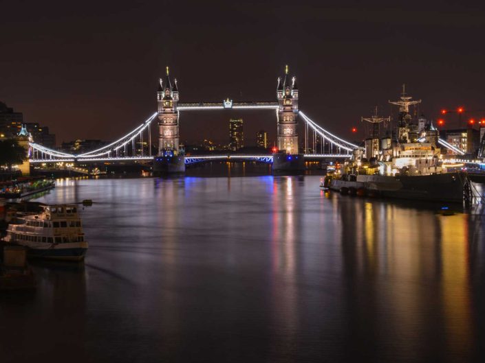 Tower Bridge and HMS Belfast Naval Museum, London